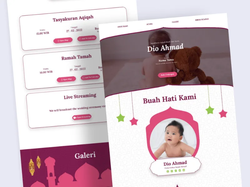 Template Undangan Online Aqiqah Anak