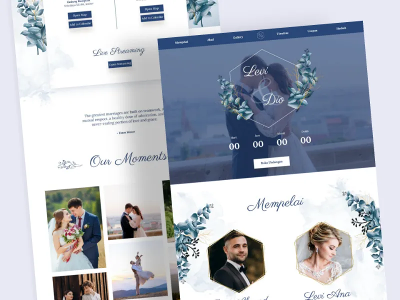 Template Undangan Online Pernikahan Floral 2