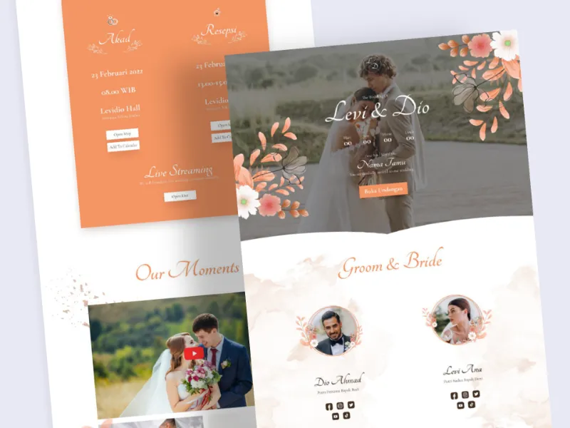 Template Undangan Online Pernikahan Floral 3