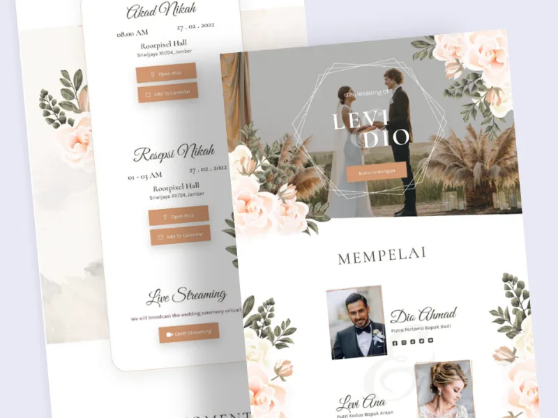 Template Undangan Online Pernikahan Floral 5