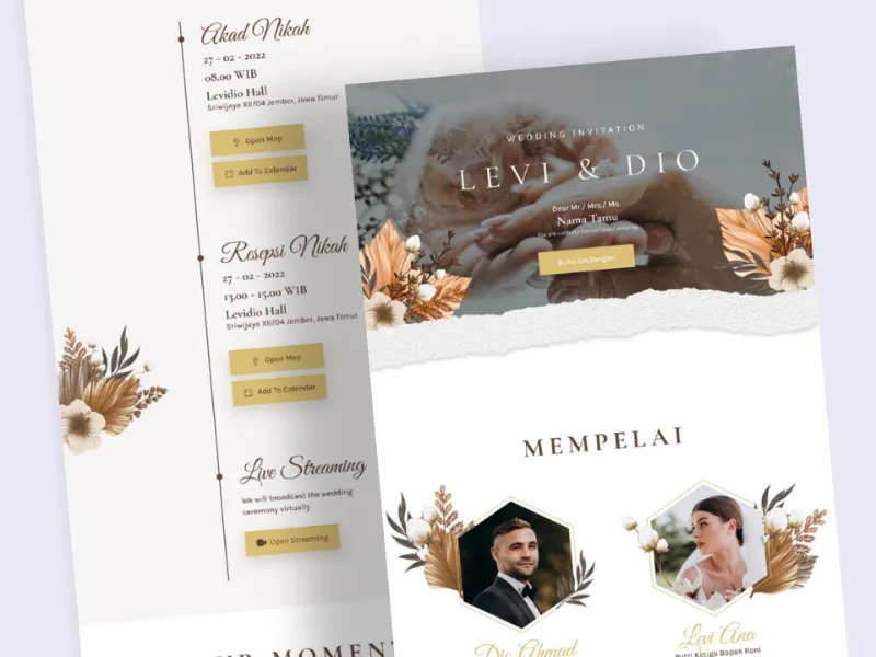 Template Undangan Online Pernikahan Floral 6