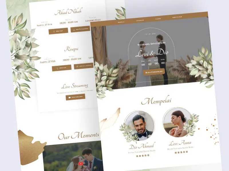 Template Undangan Online Pernikahan Floral 1