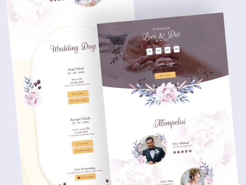 Template Undangan Online Pernikahan Floral 4